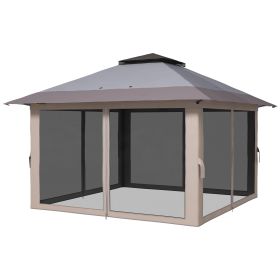 Outsunny Robust Pop Up Gazebo 13x13 Instant Canopy Shelter 2-Tier Roof Carry Bag Gray Garden Leisure Outsunny Robust Pop Up Gazebo 13x13 Instant Canopy Shelter 2-Tier Roof Carry Bag Gray Garden Leisure